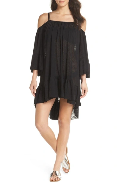 Shop Pitusa Dancing Cover-up Dress In Black