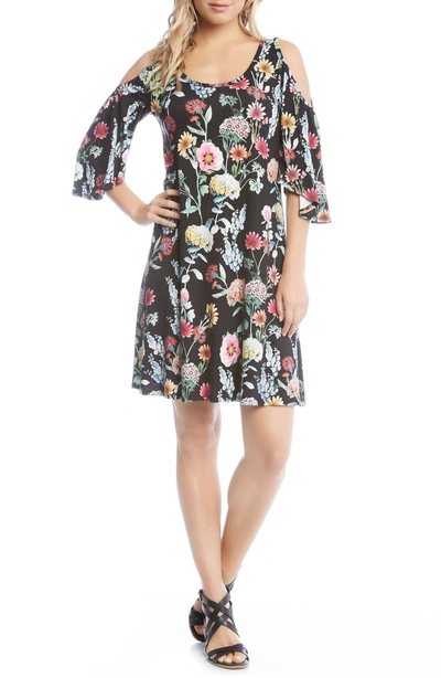 Shop Karen Kane Cold Shoulder A-line Dress In Floral
