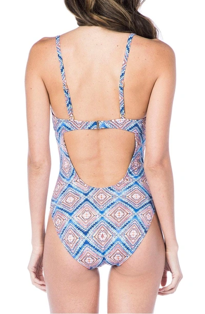 Shop La Blanca Diamond One-piece Swimsuit In Orange Multi