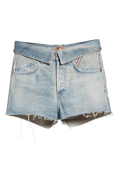 Shop Jean Atelier Flip Denim Shorts In Dusty Rose