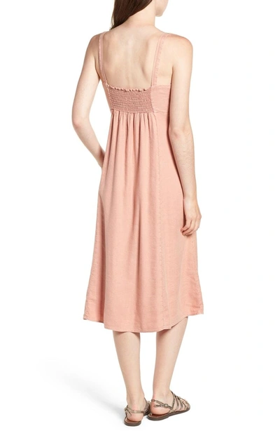 Shop Splendid Slub Tie Front Dress In Adobe Pink