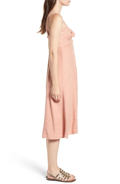 Shop Splendid Slub Tie Front Dress In Adobe Pink