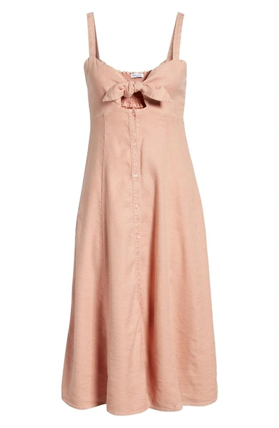 Shop Splendid Slub Tie Front Dress In Adobe Pink