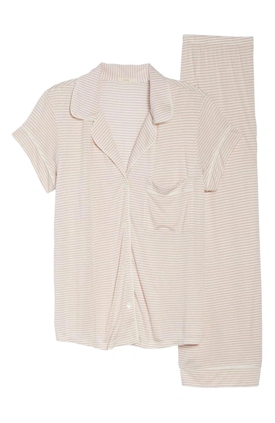 Shop Eberjey Giselle Crop Pajamas In Rose Balm