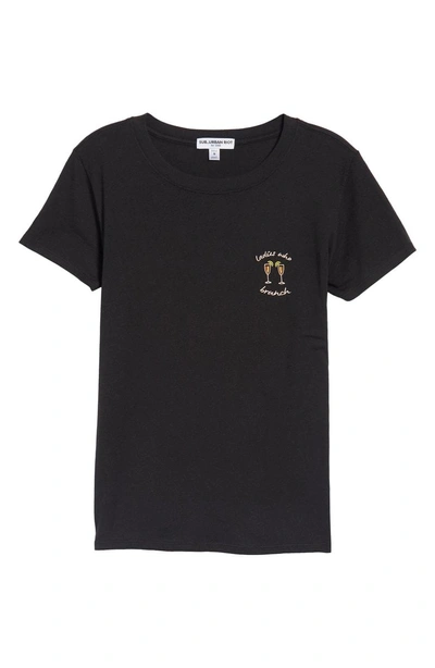 Shop Sub_urban Riot Ladies Who Brunch Slouched Tee In Black