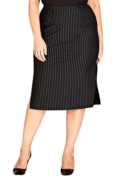 Shop City Chic Chic City On Point Pencil Skirt In Pin Stripe