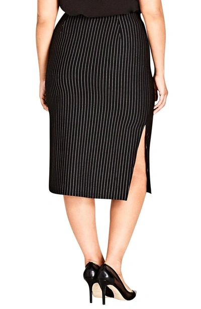 Shop City Chic Chic City On Point Pencil Skirt In Pin Stripe