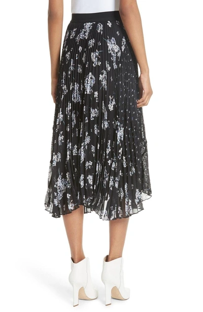 Shop Rebecca Taylor Pleated Hydrangea Skirt In Black Combo