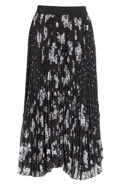 Shop Rebecca Taylor Pleated Hydrangea Skirt In Black Combo