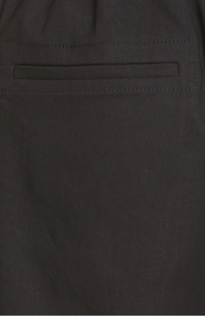 Shop Vince Rope Tie Linen Blend Shorts In Black