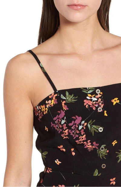 Shop Lost + Wander Floral Tie Back Minidress In Black Floral