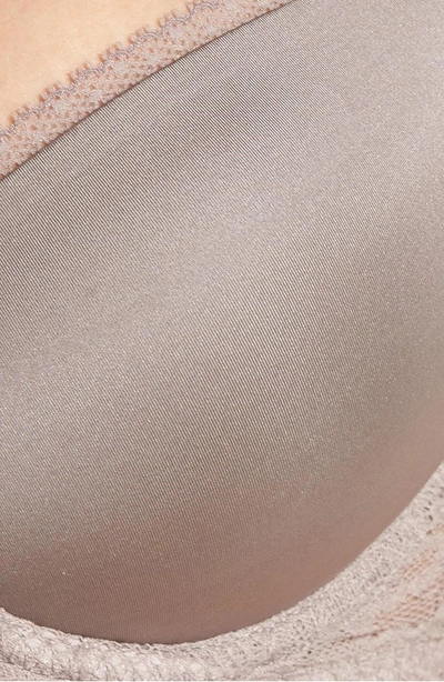Shop Calvin Klein Convertible Underwire Demi Bra In Grey Sand