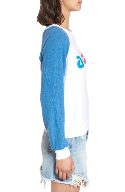 Shop Wildfox Adios Junior Sweatshirt In Clean White / Blue Coast