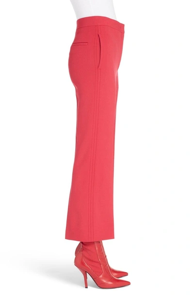 Shop Fendi Stretch Drill Crop Flare Pants In Red