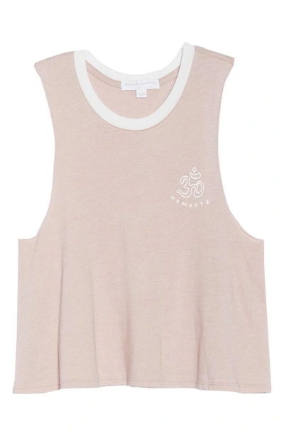 Shop Spiritual Gangster Om Honor Crop Tank In Shell