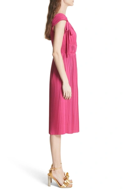 Shop Tracy Reese Grecian Pleat Dress In Cyclamen