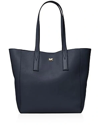 Shop Michael Michael Kors Junie Large Leather Tote In Admiral Navy/gold