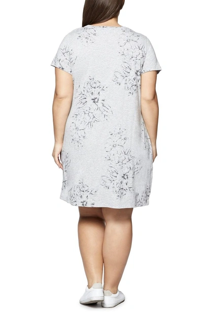 Shop Sanctuary Wrapsody Print T-shirt Dress In Heather Grey
