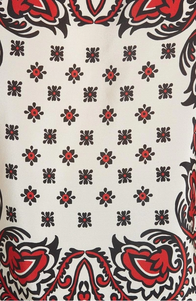 Shop Red Valentino Scarf Print Silk Top In Cherry