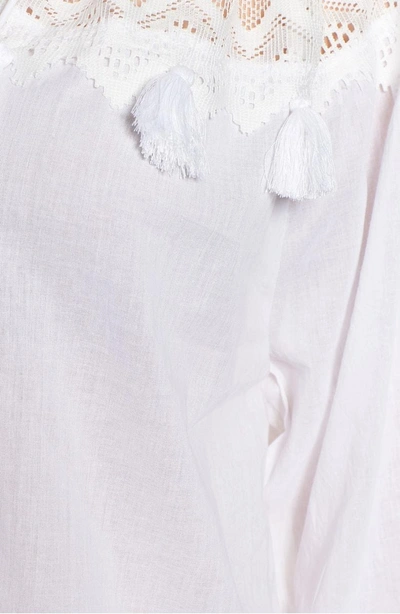 Shop Kas New York Berkley White Lace Cotton Blend Top