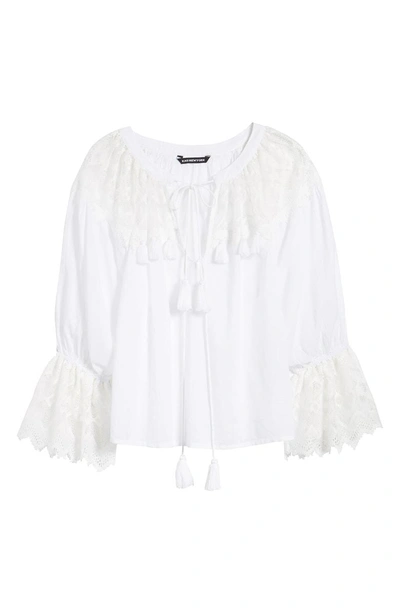 Shop Kas New York Berkley White Lace Cotton Blend Top