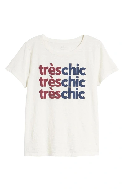 Shop Jcrew Tres Chic Tee In Ivory