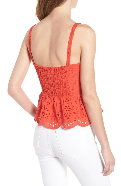 Shop Cupcakes And Cashmere Beverli Peplum Corset Tank In Poppy Red