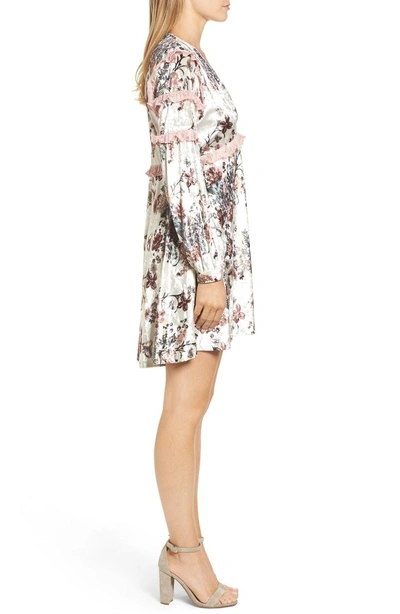 Shop Kas New York Melisa Floral Velvet & Lace Shift Dress In Multi