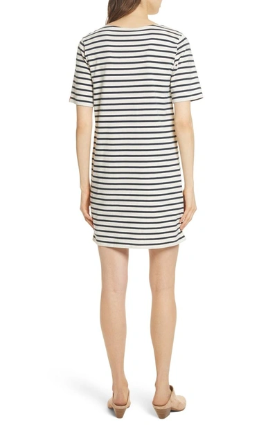 Shop Kule The Tee Stripe Dress In Cream/ Navy