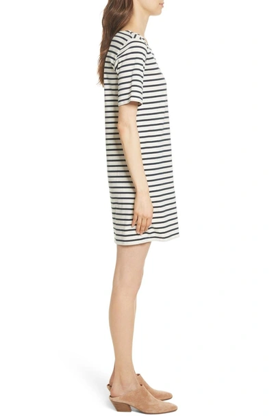Shop Kule The Tee Stripe Dress In Cream/ Navy