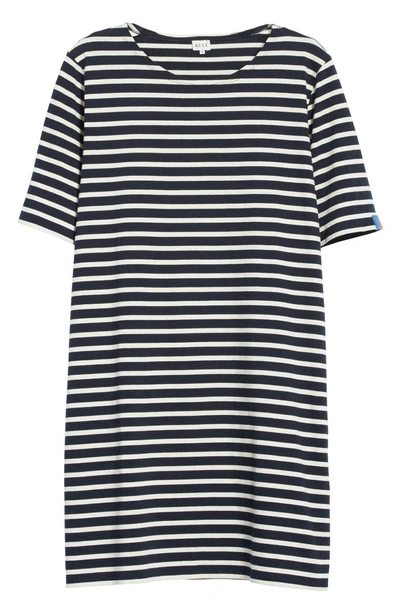Shop Kule The Tee Stripe Dress In Navy/ Cream