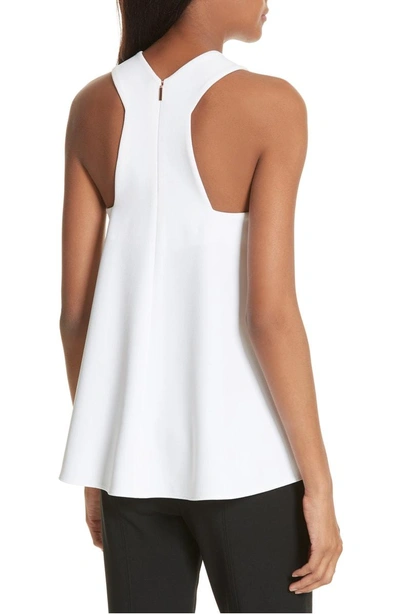 Shop Tibi Structured Crepe Sleeveless Blouse In White