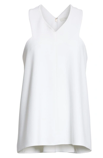 Shop Tibi Structured Crepe Sleeveless Blouse In White