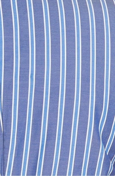 Shop Derek Lam 10 Crosby Stripe Ruched Sheath Dress In Blue