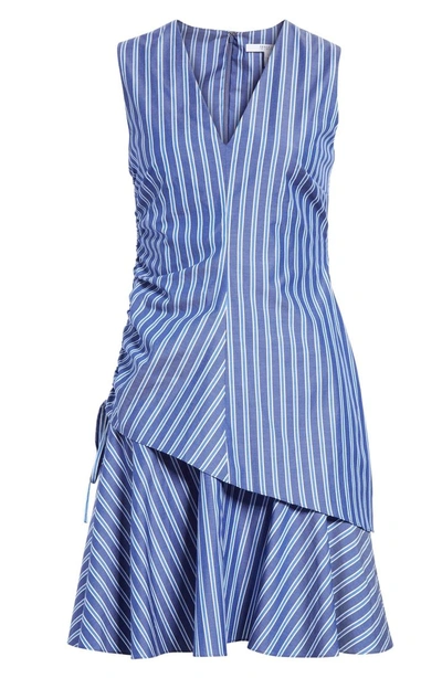 Shop Derek Lam 10 Crosby Stripe Ruched Sheath Dress In Blue