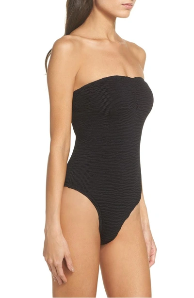 Shop Isabella Rose Tubular One-piece Swimsuit In Black