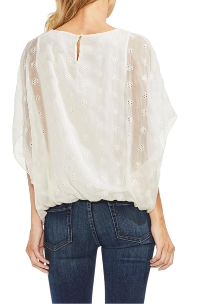 Shop Vince Camuto Embroidered Eyelet Blouse In Antique White