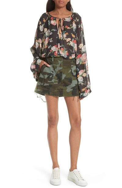Shop Nili Lotan Ilona Camouflage Miniskirt In Fall Green