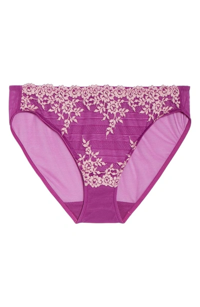 Shop Wacoal 'embrace' Lace Bikini In Hollyhock/ Chalk Pink