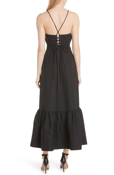 Shop Tracy Reese Tiered Halter Keyhole Dress In Black