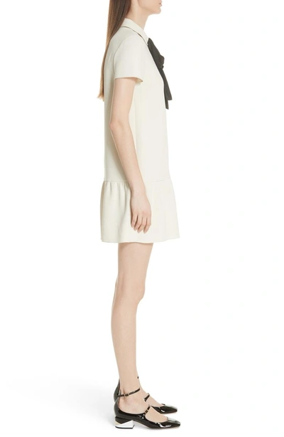 Shop Red Valentino Tie Neck Drop Waist Dress In Avorio/nero