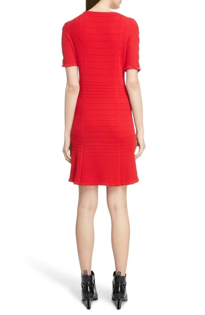 Shop Kenzo Textured Knit Dress In Red