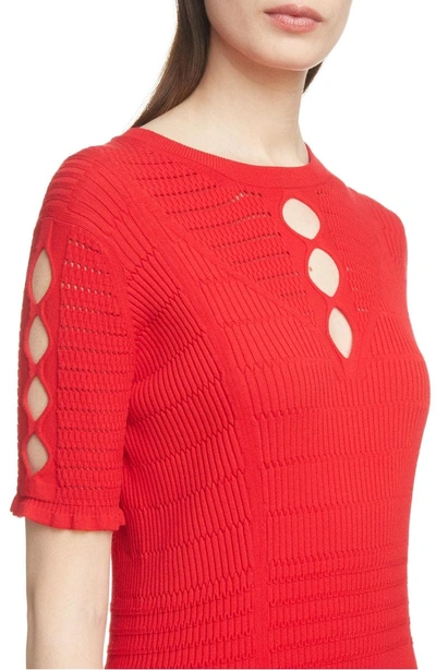 Shop Kenzo Textured Knit Dress In Red