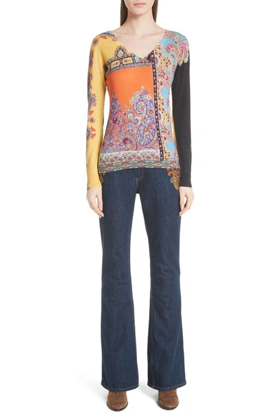 Shop Etro Harlem Paisley Silk & Cashmere Sweater In Orange Print