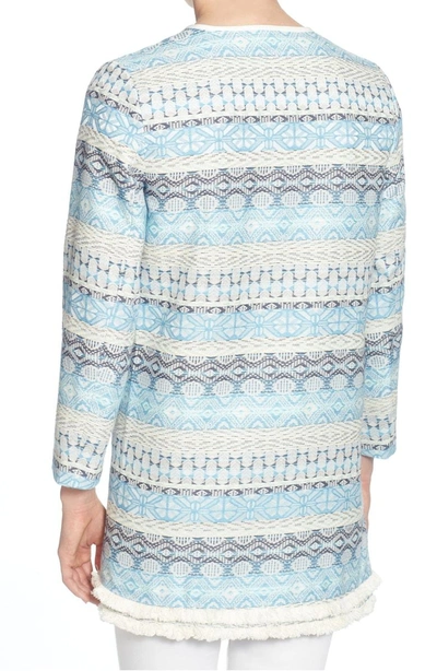Shop Catherine Catherine Malandrino Pip Tapestry Open Front Jacket In Blue Geo