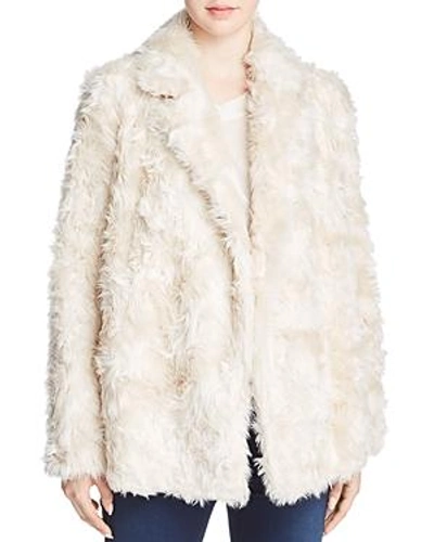 Shop Theory Clairene Faux-fur Coat In Ivory