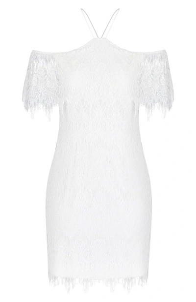 Shop City Chic Lace Devotion Off The Shoulder Minidress In Ivory