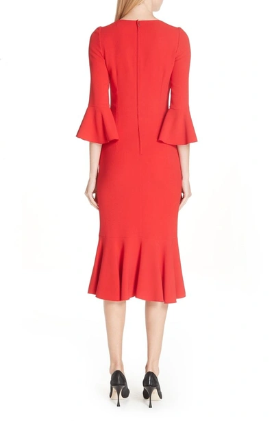 Shop Dolce & Gabbana Ruffle Hem Dress In Red