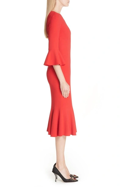 Shop Dolce & Gabbana Ruffle Hem Dress In Red