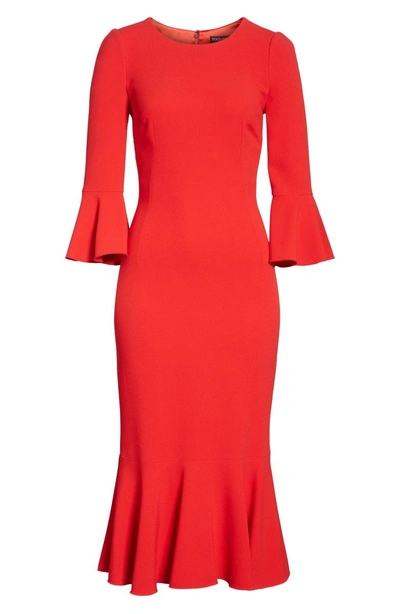 Shop Dolce & Gabbana Ruffle Hem Dress In Red